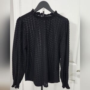 Adrianna Papell Black Polka Dot Top. Size L